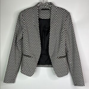 Potter's Pot Open Front Black And White Blazer Size Small